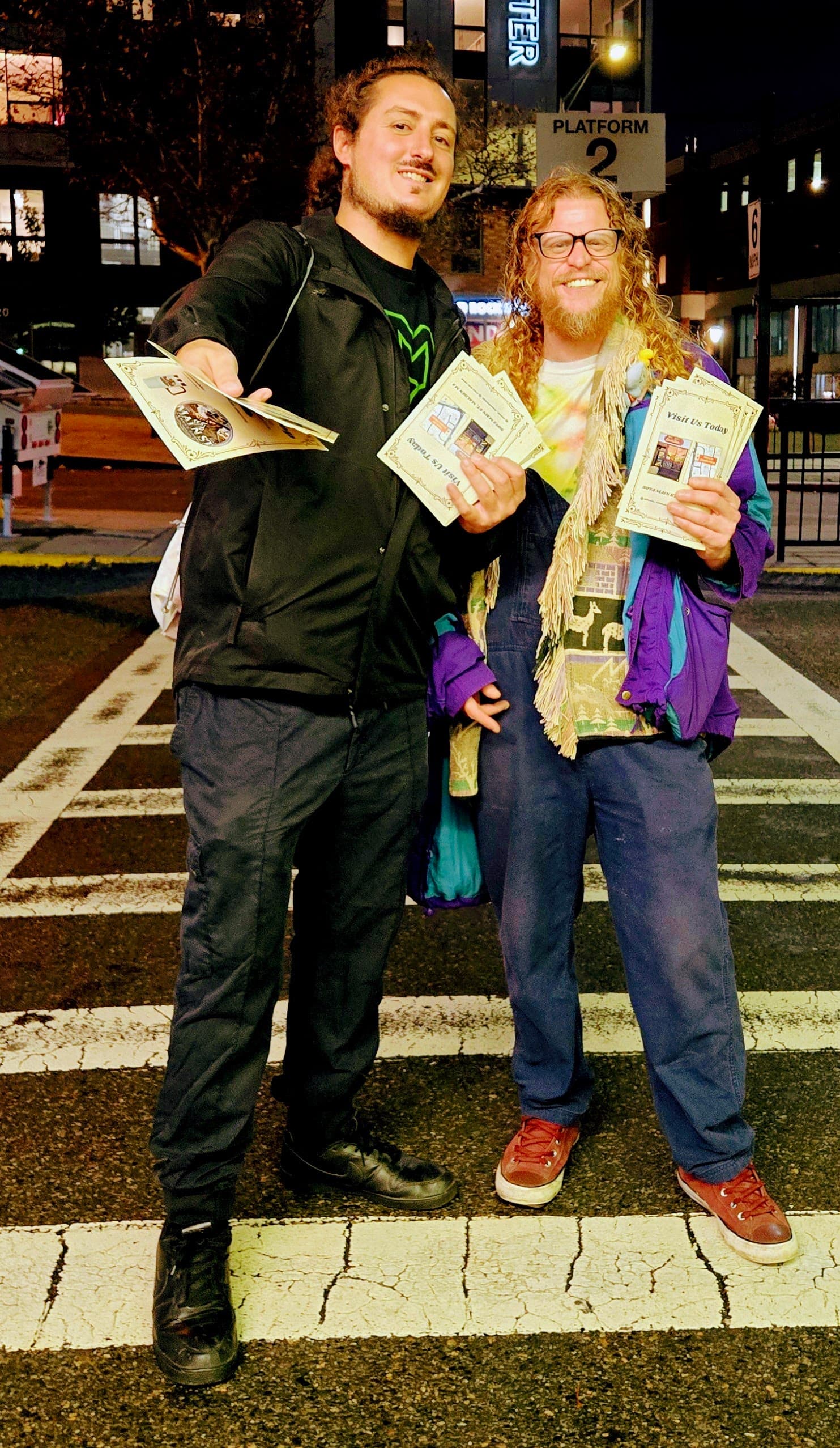 Team working evening distribution shift in Boston neighborhood